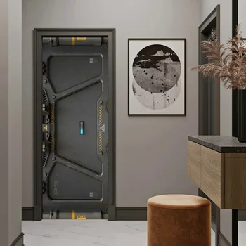 Металлическая бронированная дверь, Имитация серии Air, наклейки на двери, Обои, Современные технологии, ПВХ, Самоклеящаяся наклейка на стену для спальни