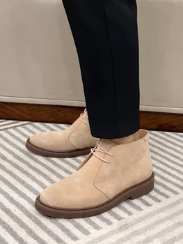2023 Осенне-зимние мужские замшевые ботинки-дезерты
