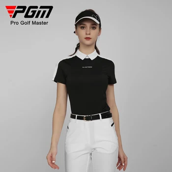 Женские футболки для гольфа PGM, спортивная одежда для отдыха, Летняя женская одежда с коротким рукавом, быстросохнущая дышащая YF560 Оптом