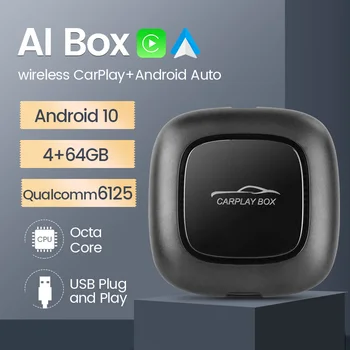 Android 10 Carplay Ai Box Qualcomm 8 Core Car Audio Для VW Audi Merceders Toyota Volvo Беспроводной Carplay Android Auto Mini Box 4G