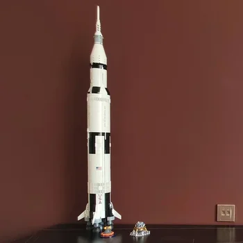 Строительные блоки Apollo Saturn V 92176 Серии Space Rocket Idea Bricks Развивающие Игрушки для детей Подарки на день рождения и Рождество
