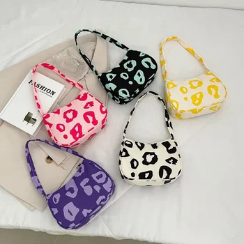 Новая модная парусиновая сумка через плечо с леопардовым принтом, Корейская уличная трендовая сумка для женщин, кошельки и сумки Sac