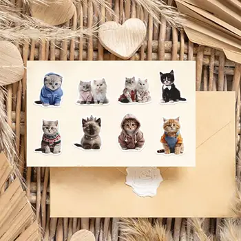 Солнцезащитные наклейки с кошками, наклейки с кошками для ноутбуков, набор наклеек из ПВХ Kawaii Cat Mood для поделок, канцелярские принадлежности для детского