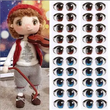 10 Пар мультяшных наклеек с хрустальными глазами для мальчика и девочки, Аксессуары для кукольных глаз, Фигурка аниме, орган для лица куклы, Пастер, Чипсы для глаз, бумага