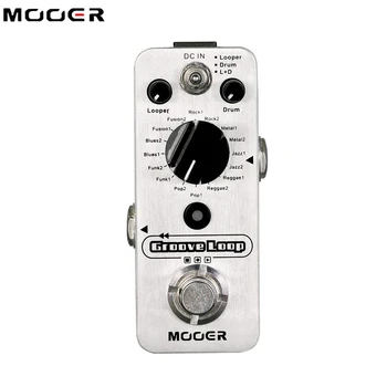 Педаль гитарных эффектов Mooer Groove Loop Педаль Петлителя Драм-машины 3 Режима 8 Стилей барабанной канавки Tap Tempo Гитарный процессор эффектов