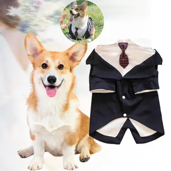 Смокинг для собак, официальная одежда для собак, костюм-рубашка, свадебный наряд, костюм с галстуком-бабочкой для вечеринки,
