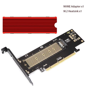M2 NVME 22110 SSD К Адаптерной карте PCIe 4.0 64 Гбит/с M-Key M.2 PCIeX4 Адаптер для ПК PCI-E GEN4 Full Speed с Алюминиевым Радиатором