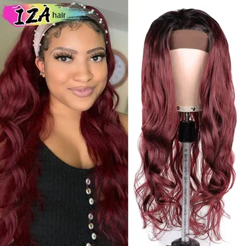 Синтетический длинный волнистый парик-повязка на голову для чернокожих женщин, нет замены, 28 дюймов / 70 см, Объемные волнистые повязки на голову, парик для волос от IZA Beauty