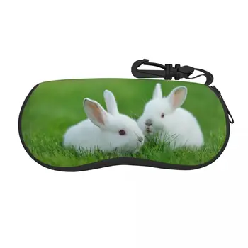 Футляр для очков Funny Baby White Rabbit In Grass Портативный футляр для очков на молнии без чехла для очков Чехол для хранения очков