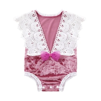 D7WF Реквизит для фотосъемки младенцев Одежда Кружевной комбинезон Одежда для фотосъемки новорожденных Подарок для душа