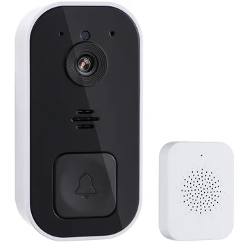 Беспроводная камера видеодомофона ночного видения, двусторонний аудио-дистанционный дверной звонок с перезвоном для домашней безопасности