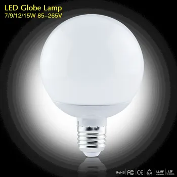 Угол луча 360 градусов E27 LED Global Лампа 85-265 В 7 Вт 9 Вт 12 Вт 15 Вт Без Мерцания Энергосберегающая Bombilla LED Лампада Домашнее Освещение