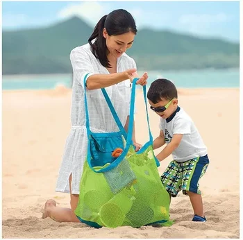 Пляжная сумка большой емкости для детских игрушек, сумка для быстрого хранения шлифовальных инструментов, сетчатая сумка для разного хранения, большая пляжная сумка