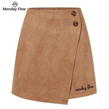 Mondayflow Спортивная юбка для гольфа и бадминтона, быстросохнущая юбка для гольфа, женская юбка для фитнеса на открытом воздухе, замшевая юбка для гольфа для похудения