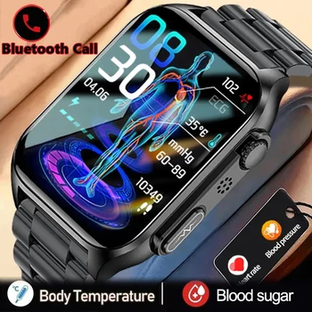 2024 Новые Смарт-часы для измерения Уровня сахара В крови, ЭКГ + PPG, Bluetooth-Вызов, Автоматический Инфракрасный Кислород В Крови, Частота Сердечных сокращений, Артериальное Давление, Часы Для Здоровья