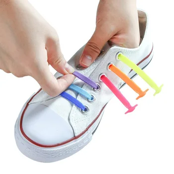 Третья Версия Силиконовые Эластичные Шнурки Модные Унисекс Спортивные Шнурки Для Обуви Без Галстука Все Кроссовки Подходят Для Быстрого Шнурка Для Обуви 13 Цветов