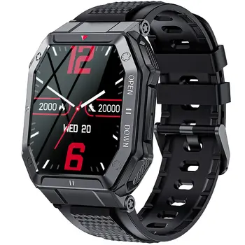 LEMFO K55 Смарт-часы для мужчин с Bluetooth-Вызовом, Уличные Военные Спортивные Часы, Фитнес-Трекер, Умные Часы Android iOS 1.85