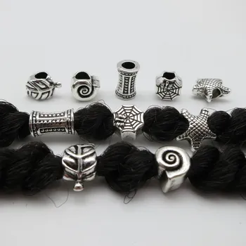 5 шт./упак. Тибетская серебряная руна викинга коса для волос дреддлок борода бусины кольца трубка для волос мужские женские Аксессуары
