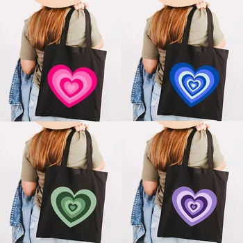Настраиваемая симпатичная хлопковая сумка для девочек в полоску цвета радуги и зебры на плечо, повседневная сумка для покупок