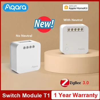 Aqara Одноканальный Релейный контроллер T1 Модуль переключения Zigbee 3.0 с Нейтральными Таймерами Smart Home/без нейтрали Пульт дистанционного управления Homekit