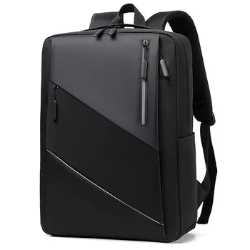 Прочный Рюкзак для Ноутбуков для Деловых Поездок с USB-Портом Для Зарядки, Водонепроницаемая Сумка для Колледжа для Женщин и Мужчин, Подходит для 15,6 Дюймов, Черный, Серый