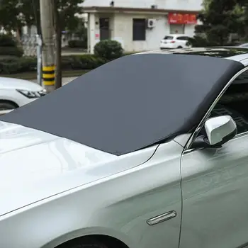 Черный снежный покров на лобовом стекле автомобиля с 6 магнитами, защита стеклоочистителя all
