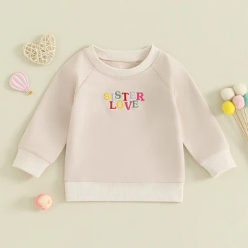 Толстовки для маленьких мальчиков и девочек в стиле Пэчворк с красочными буквами, Топы с длинным рукавом и круглым вырезом, Пуловеры