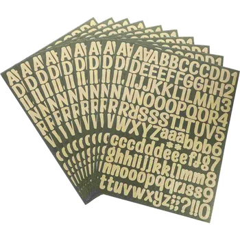 10 Листов Клейких Наклеек с цифрами Алфавита, наклейки с блестящими Буквами, Украшения, Наклейки с алфавитом своими руками