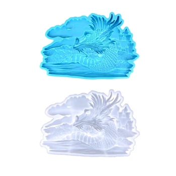 Силиконовая форма 3D Дракон Животные Настенный Кристалл Форма для литья из эпоксидной смолы