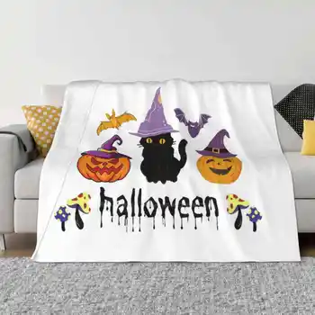 Хэллоуин, Хэппи, Хеллоуинский кот, все размеры Мягкое покрывало, домашний декор, постельные принадлежности, Веселый Хэллоуин, трюк или угощение, октябрь