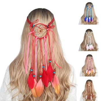 Фестивальная повязка для волос с перьями, повязка на голову, украшения для празднования дня рождения, вечеринки M6CD