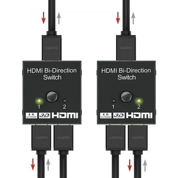 HDMI-совместимый Разветвитель 4K Switch KVM Двунаправленный 1x2/2x1 HDMI-совместимый Переключатель 2 входа 1 Выхода для PS4/3 TV Box Switcher Adapter