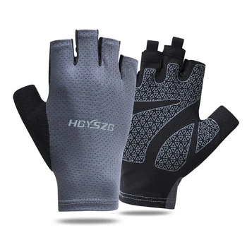 Перчатки для рыбалки на половину пальца, спортивные перчатки, летние дышащие силиконовые нескользящие мужские и женские велосипедные перчатки для фитнеса