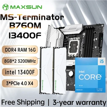 Материнская плата MAXSUN Computer Components B760M D4 с процессором i5 13400F DDR4 [8 ГБ * 2] 16 ГБ 3200 МГц Материнская плата CPU RAMs Kit