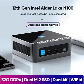 Morefine M9 M8 Карманный Мини-ПК 12-го поколения Intel Alder Lake i7 1260P N100 N95 DDR4 NVME Двойной HDMI2.0 2,5 G LAN Геймерский компьютер WiFi6