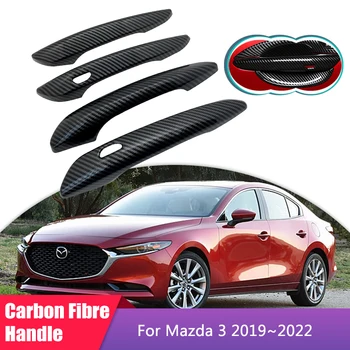 Крышка дверной ручки из углеродного волокна для Mazda 3 4th Gen BP 2019 2020 2021 2022, Роскошные Автомобильные Аксессуары, наклейки для укладки гаджетов, отделка