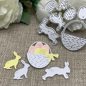 Штампы для резки металла Bunny egg baske Трафареты для DIY Скрапбукинга Декоративная форма для высечки ручной работы